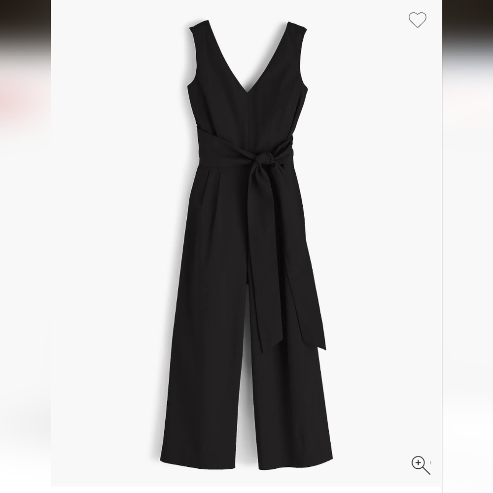 Jcrew Wrap Tie Elegant Black Sleeveless Jumpsuit, Sz 0